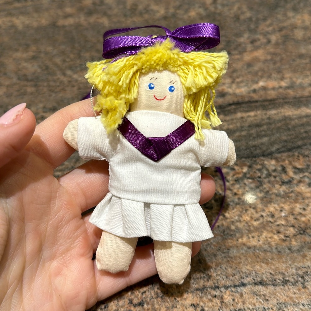 Blonde Schoolgirl Mini Doll Necklace